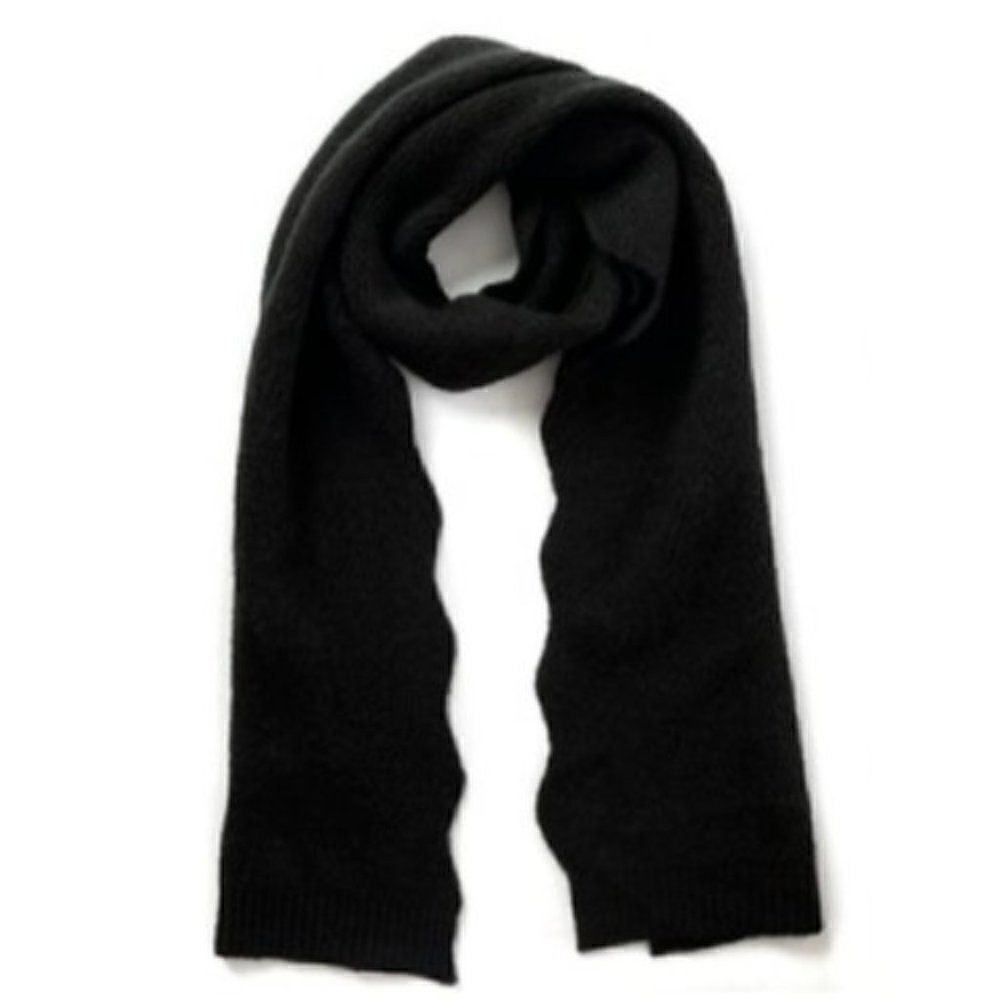 INC International Concepts Black Chevron Knit Muffler Scarf Women's One Size NWT